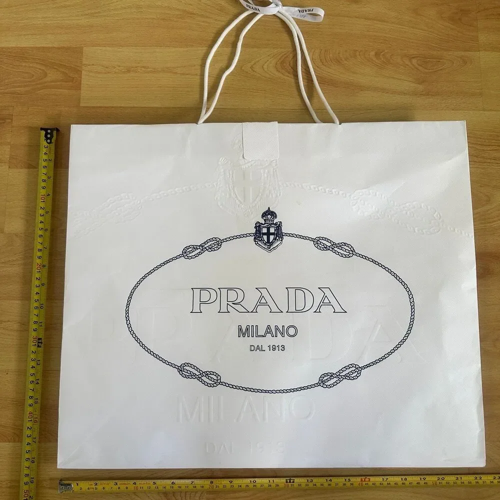 Prada Paper Shopping Bag - white extra large, 22